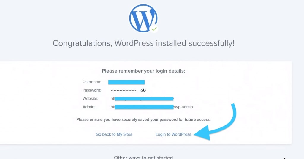 login to wordpress